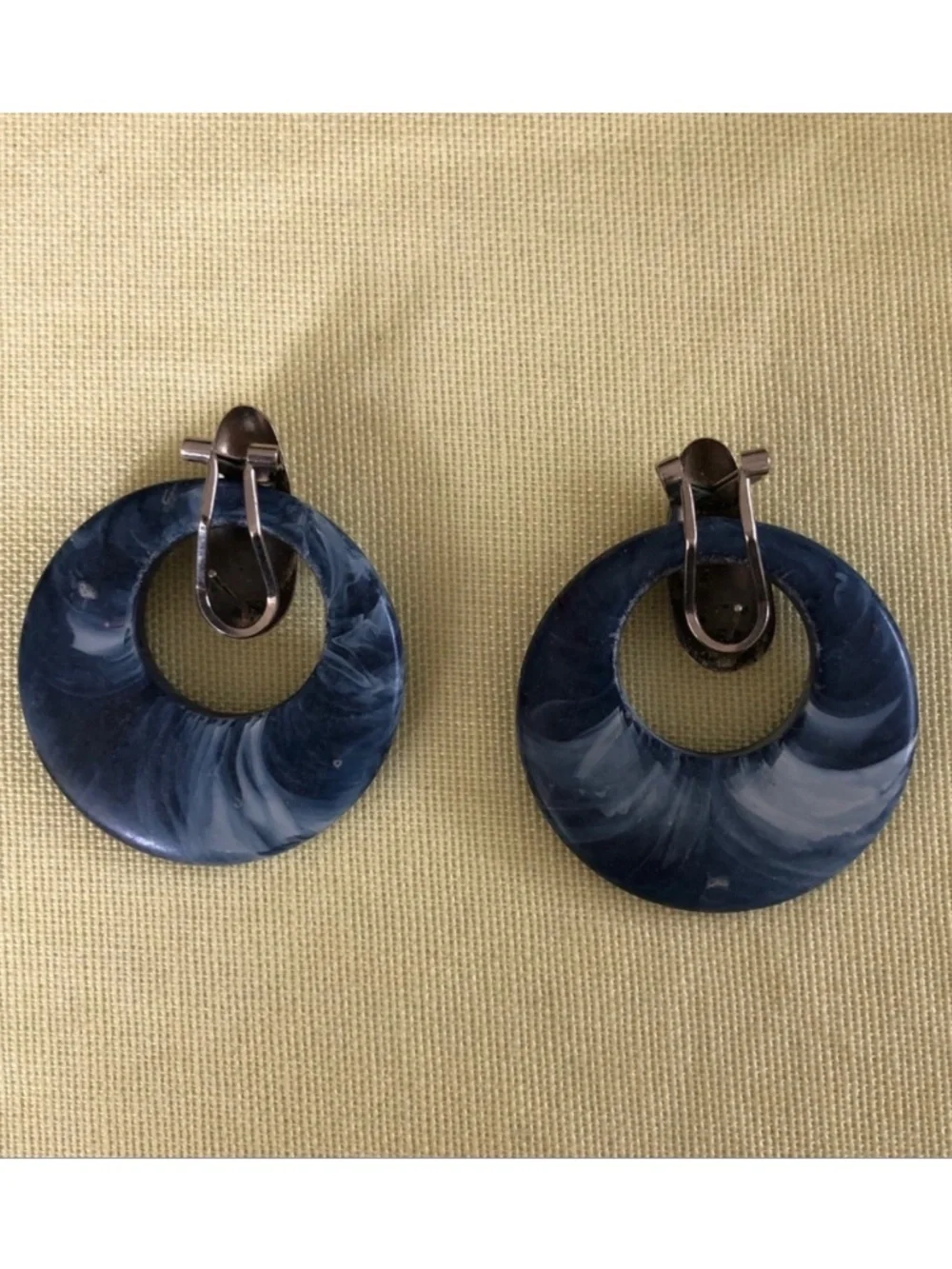 Denim Hoop Earrings